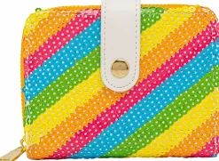 Mickey Mouse - Minnie Mouse Rainbow Sequin 5” Faux Leather Zip-Around Wallet