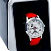 Mickey Mouse - Steamboat Minnie Mouse Red Faux Leather Band Petit Watch (One Size)