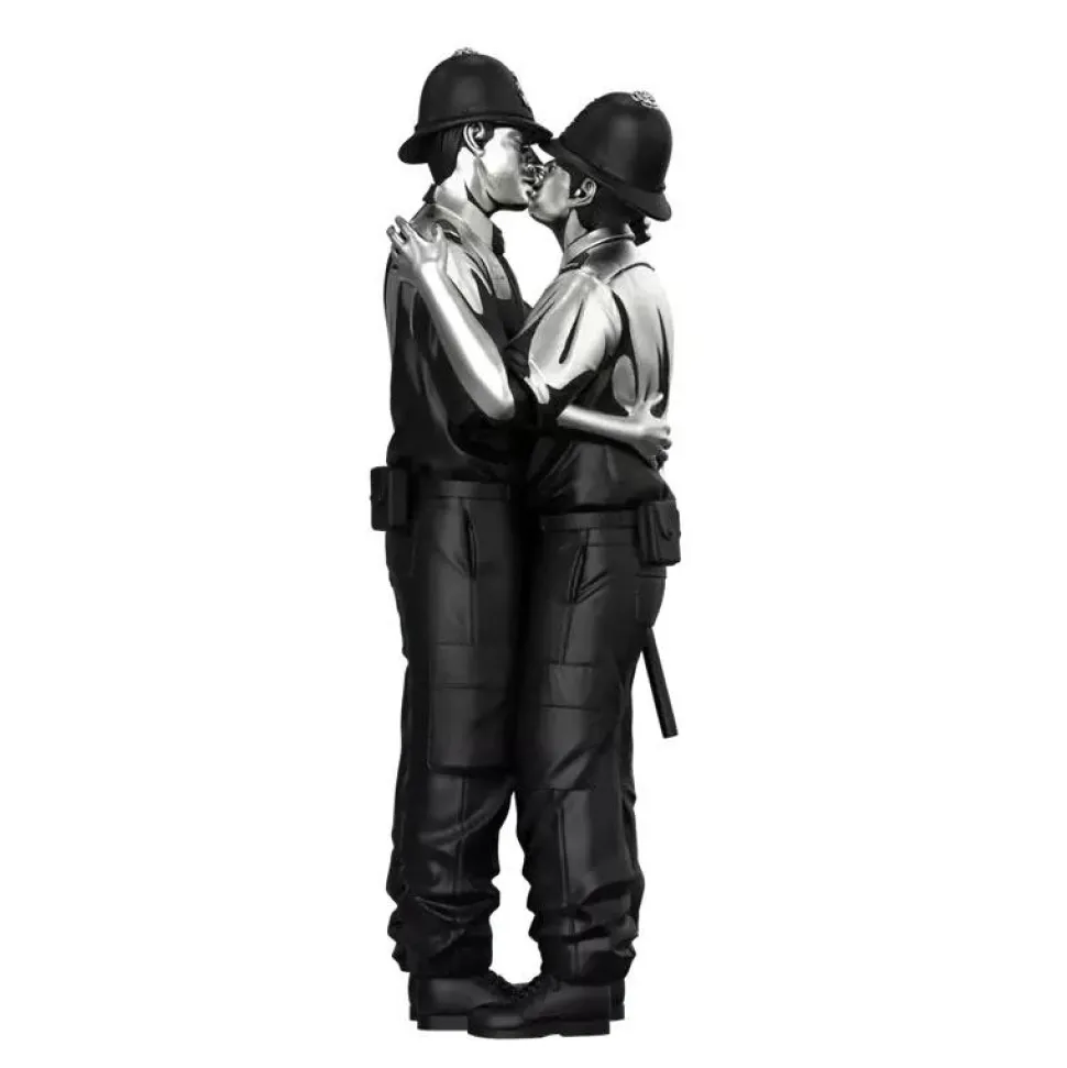 Mighty Jaxx - Kissing Coppers (Platinum Edition) 10" Statue by Brandalised