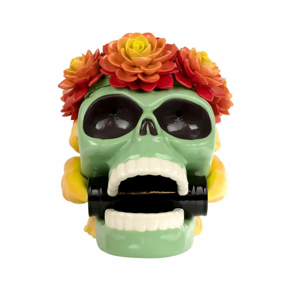 Mighty Jaxx - The Smoke Calavera 7" Porcelain Incense Chamber by Butch Locsin