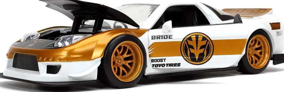 Mighty Morphin Power Rangers - White Ranger & 2002 Honda NSX Type-R Japan Spec 1/24th Scale Die-Cast Vehicle Replica
