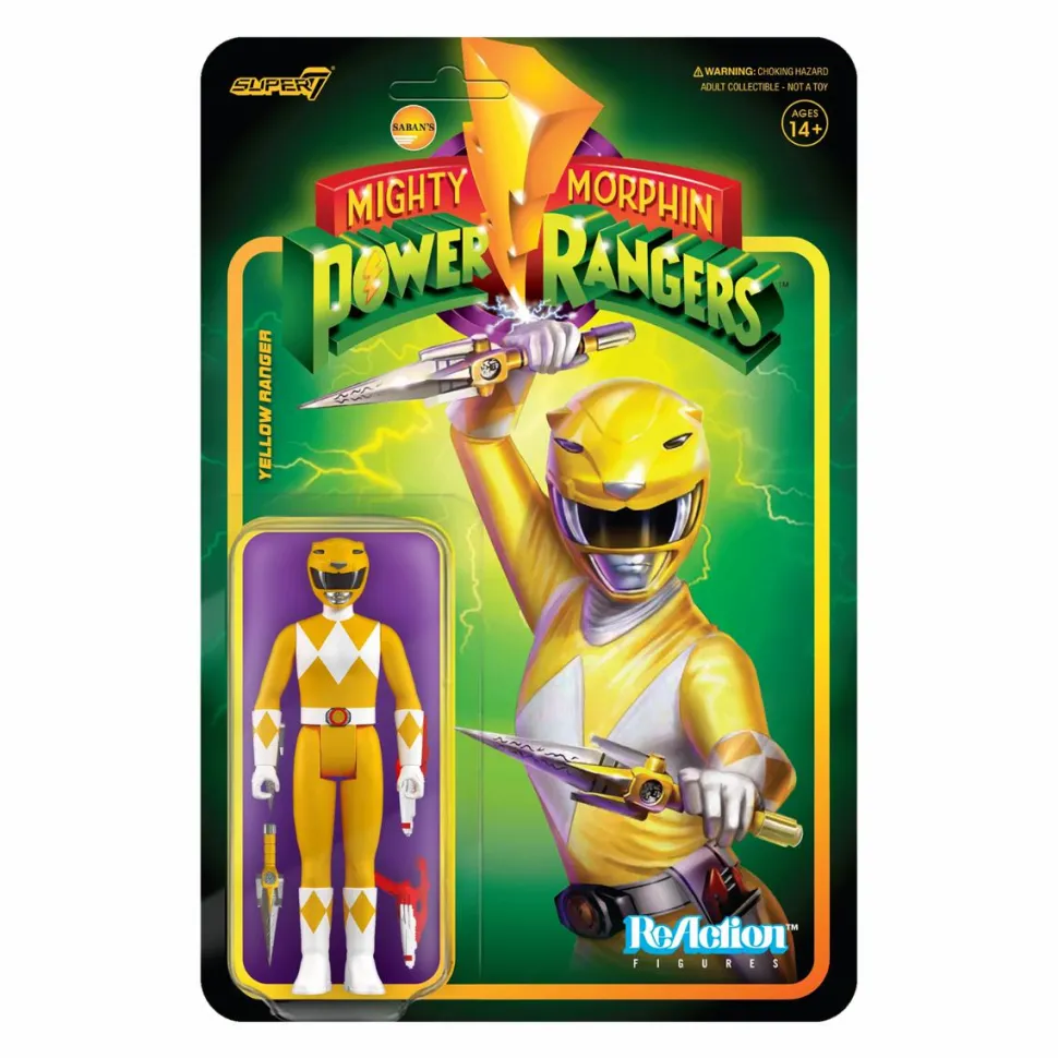 Mighty Morphin Power Rangers - Yellow Ranger ReAction 3.75” Action Figure