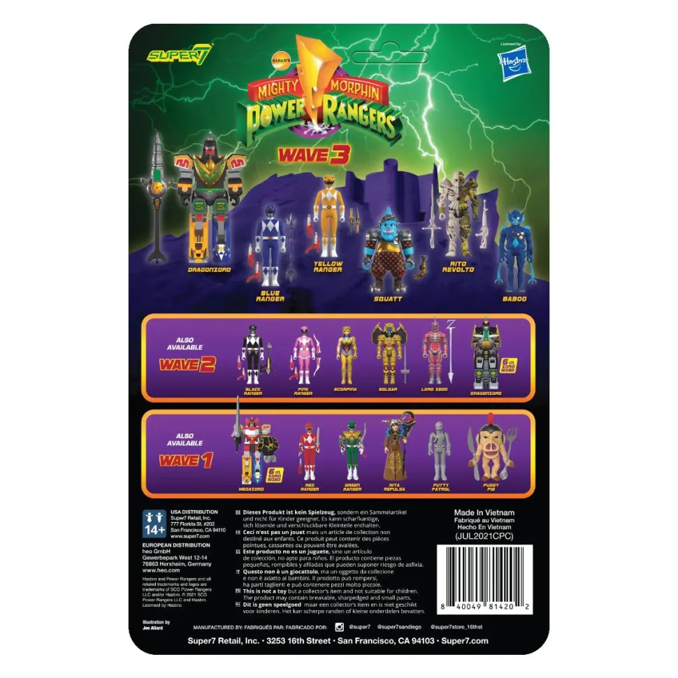 Mighty Morphin Power Rangers - Yellow Ranger ReAction 3.75” Action Figure