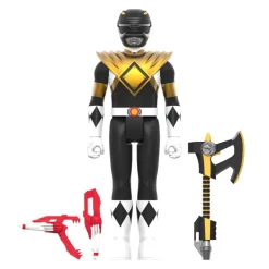 Mighty Morphin Power Rangers - Black Ranger with Dragon Shield ReAction 3.75” Action Figure