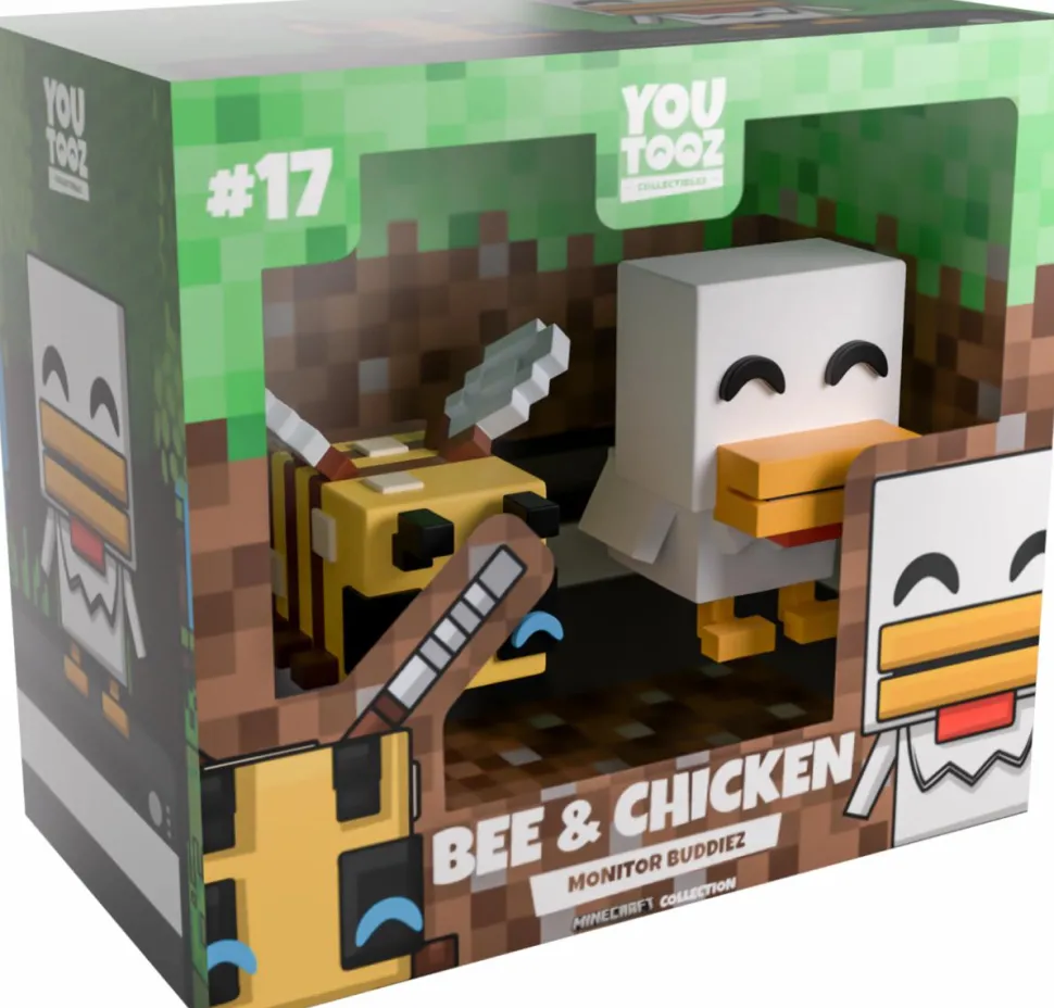 Minecraft - Bee and Chicken Monitor Buddiez 2.5" Vinyl Figure 2-Pack