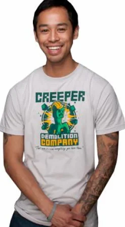 Minecraft - Creeper Demolition Co Silver Male T-Shirt