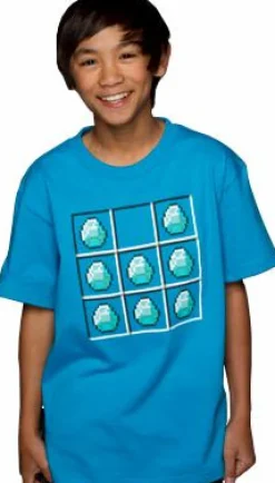 Minecraft - Diamond Crafting Turquoise Kids or Youth T-Shirt