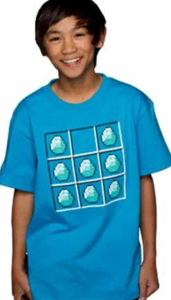 Minecraft - Diamond Crafting Turquoise Kids or Youth T-Shirt