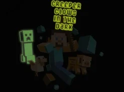 Minecraft - Run Away! Glow in the Dark Black Kids or Youth T-Shirt