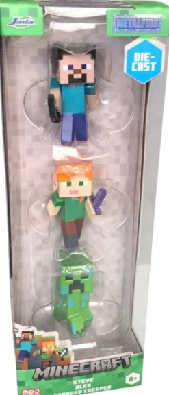 Minecraft - Steve, Alex & Charged Creeper Metalfigs 2.5" Die-Cast Figure 3-Pack