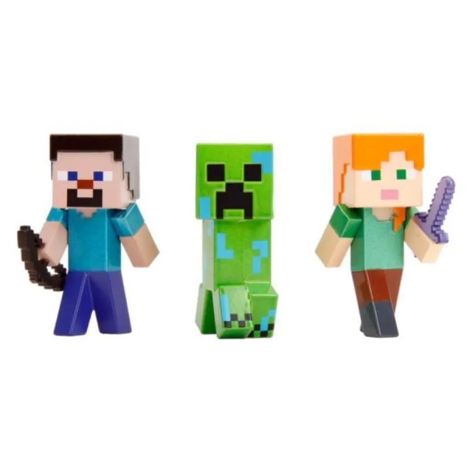 Minecraft - Steve, Alex & Charged Creeper Metalfigs 2.5" Die-Cast Figure 3-Pack