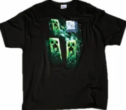 Minecraft - Three Creeper Moon Black Premium Male T-Shirt