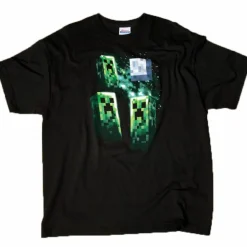 Minecraft - Three Creeper Moon Black Premium Male T-Shirt