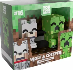 Minecraft - Wolf and Creeper Monitor Buddiez 2.5" Vinyl Figure 2-Pack