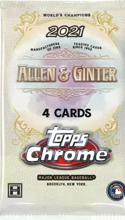 MLB Baseball - 2021 Topps Chrome Allen & Ginter Trading Cards Hobby Box (Display of 18)