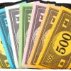 Monopoly - 90th Anniversary Money Glitter 4" Faux Leather Zip-Around Wallet