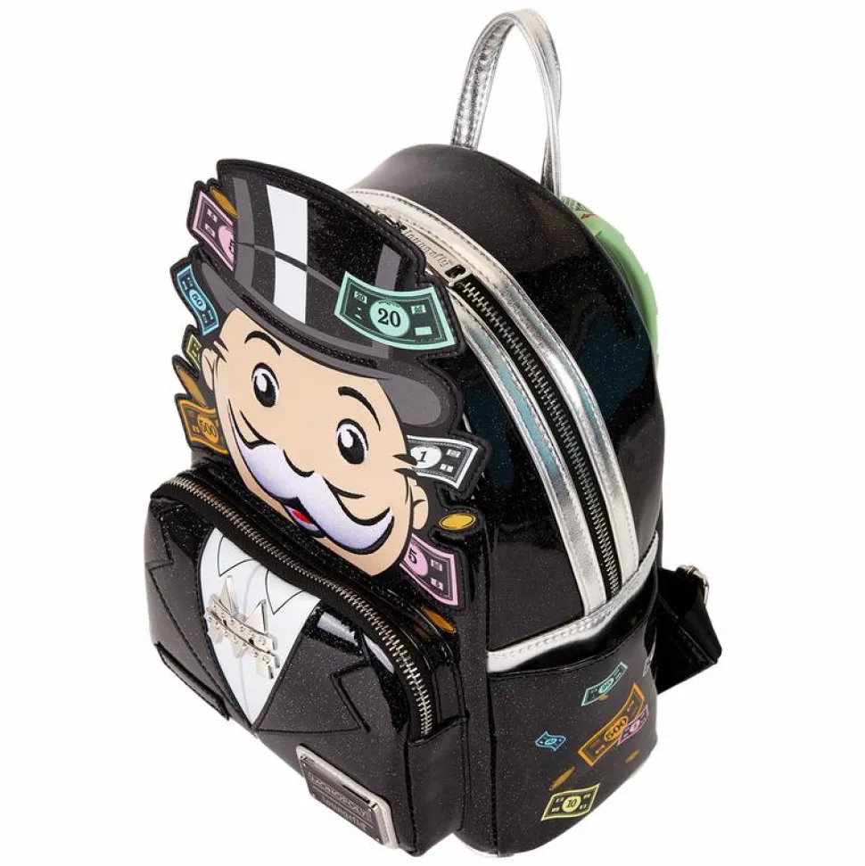Monopoly - 90th Anniversary Pennybags Glitter Cosplay 10" Faux Leather Mini Backpack