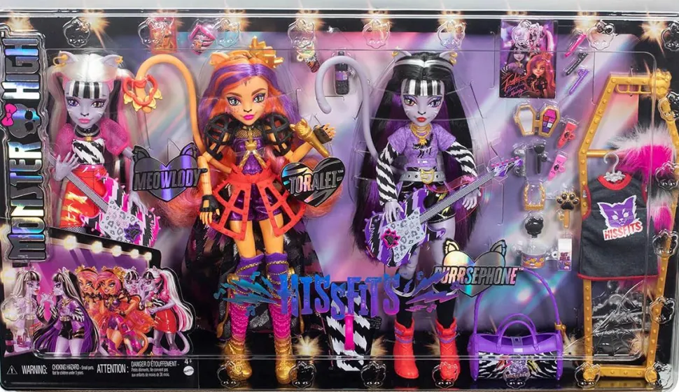 Monster High - The Hissfits: Toralei Stripe, Meowlody & Purrsephone Doll 3-Pack