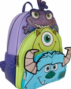 Monsters, Inc. - Sulley, Mike & Randall Triple Pocket Lenticular 12" Faux Leather Mini Backpack