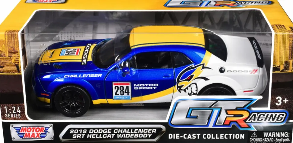 Motormax - 2018 Dodge Challenger Hellcat Widebody GT Racing Collection 1/24th Scale Die-Cast Vehicle Replica