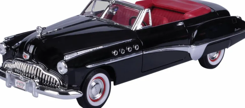 Motormax - Black 1949 Buick Roadmaster Timeless Legends Collection 1/18th Scale Die-Cast Vehicle Replica