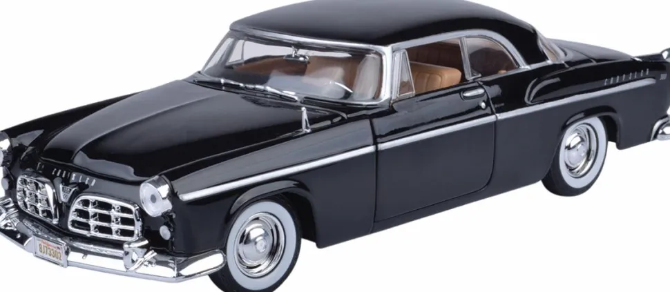 Motormax - Black 1955 Chrysler C300 Timeless Legends Collection 1/24th Scale Die-Cast Vehicle Replica