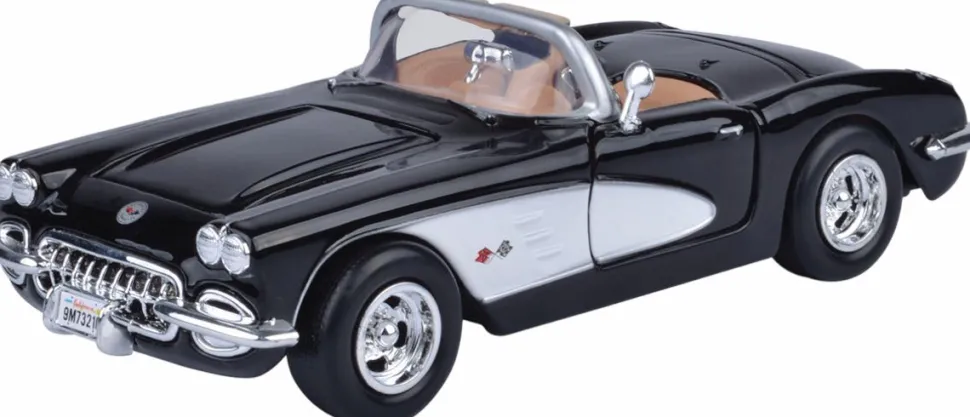 Motormax - Black 1959 Corvette Timeless Legends Collection 1/24th Scale Die-Cast Vehicle Replica