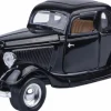Motormax - Black 1934 Ford Coupe (Hardtop) Timeless Legends Collection 1/24th Scale Die-Cast Vehicle Replica