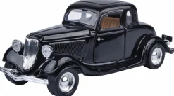 Motormax - Black 1934 Ford Coupe (Hardtop) Timeless Legends Collection 1/24th Scale Die-Cast Vehicle Replica