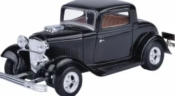 Motormax - Black 1932 Ford Coupe Timeless Legends Collection 1/24th Scale Die-Cast Vehicle Replica