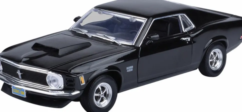 Motormax - Black 1970 Ford Mustang Boss 429 Timeless Legends Collection 1/18th Scale Die-Cast Vehicle Replica