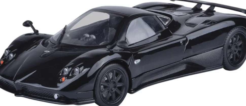 Motormax - Black Pagani Zonda F Timeless Legends Collection 1/24th Scale Die-Cast Vehicle Replica