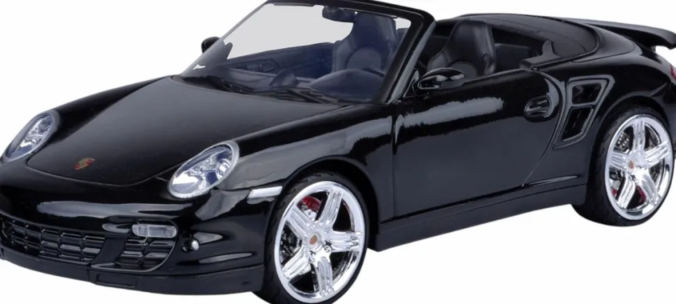 Motormax - Black Porsche 911 Turbo Cabriolet Timeless Legends Collection 1/18th Scale Die-Cast Vehicle Replica