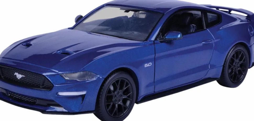 Motormax - Blue 2018 Ford Mustang GT Timeless Legends Collection 1/24th Scale Die-Cast Vehicle Replica