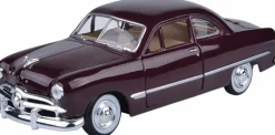 Motormax - Burgundy 1949 Ford Coupe Timeless Legends Collection 1/24th Scale Die-Cast Vehicle Replica