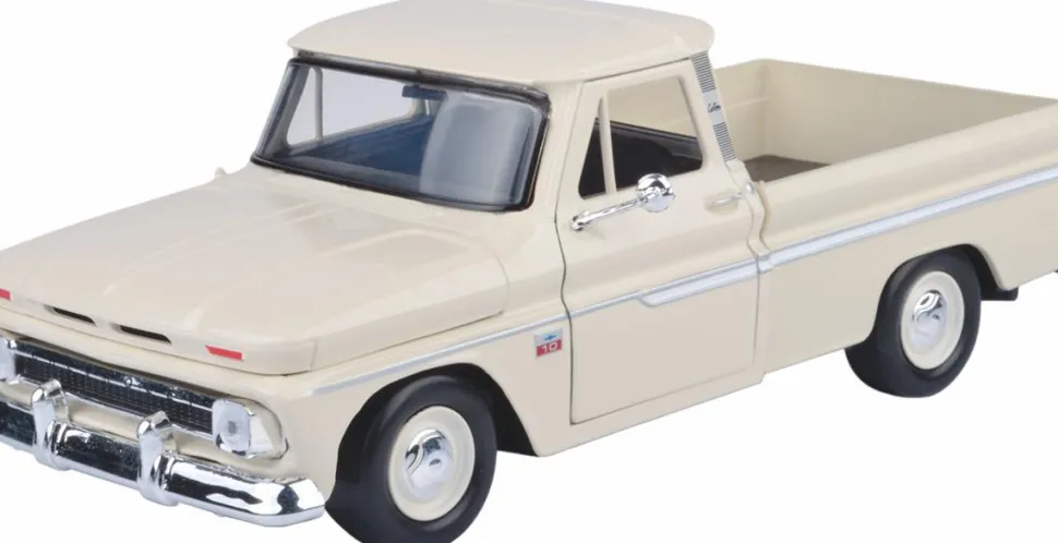 Motormax - Cream 1966 Chevy C10 Fleetside Pickup Timeless Legends Collection 1/24th Scale Die-Cast Vehicle Replica