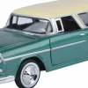 Motormax - Green 1955 Chevy Bel Air Nomad Timeless Legends Collection 1/24th Scale Die-Cast Vehicle Replica