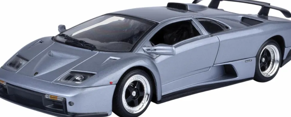 Motormax - Grey Lamborghini Diablo GT Timeless Legends Collection 1/18th Scale Die-Cast Vehicle Replica