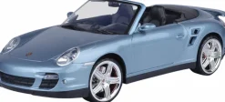 Motormax - Grey Porsche 911 Turbo Cabriolet Timeless Legends Collection 1/18th Scale Die-Cast Vehicle Replica