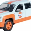 Motormax - Gulf Livery 2017 Chevy Silverado 1500 LT Z71 Crew Cab Gulf Collection 1/24th Die-Cast Vehicle Replica