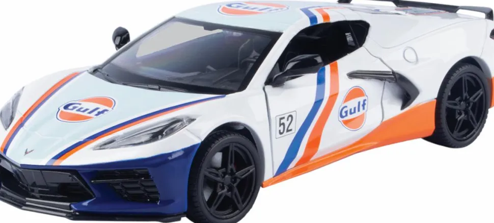 Motormax - Gulf Livery 2020 Corvette C8 Gulf Collection 1/24th Die-Cast Vehicle Replica
