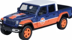 Motormax - Gulf Livery 2021 Jeep Gladiator Rubicon Gulf Collection 1/24th Die-Cast Vehicle Replica