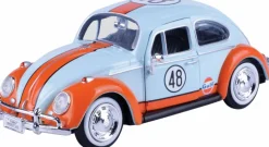 Motormax - Gulf Livery 1966 Volkswagen Beetle Gulf Collection 1/24th Die-Cast Vehicle Replica