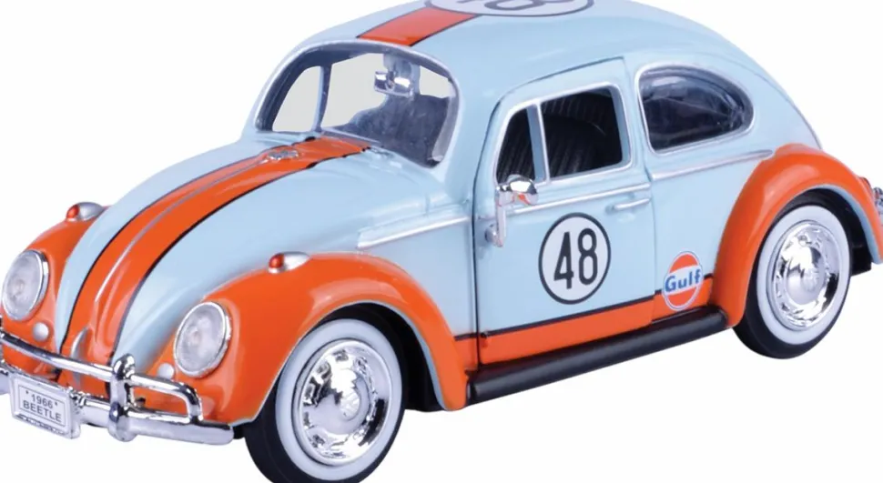 Motormax - Gulf Livery 1966 Volkswagen Beetle Gulf Collection 1/24th Die-Cast Vehicle Replica
