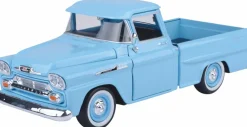 Motormax - Light Blue 1958 Chevy Apache Fleetline Pickup Timeless Legends Collection 1/24th Scale Die-Cast Vehicle Replica