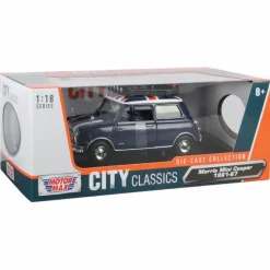 Motormax - Morris Mini Cooper with Roof Rack Mini Cooper Collection 1/18th Scale Die-Cast Vehicle Replica