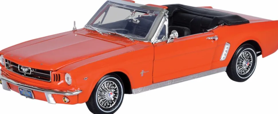 Motormax - Orange 1964 1/2 Ford Mustang (Convertible) Timeless Legends Collection 1/18th Scale Die-Cast Vehicle Replica