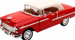 Motormax - Red 1955 Chevy Bel Air (Convertible) Timeless Legends Collection 1/18th Scale Die-Cast Vehicle Replica