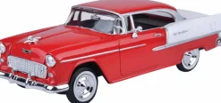 Motormax - Red 1955 Chevy Bel Air Timeless Legends Collection 1/24th Scale Die-Cast Vehicle Replica