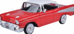 Motormax - Red 1957 Chevy Bel Air Timeless Legends Collection 1/24th Scale Die-Cast Vehicle Replica